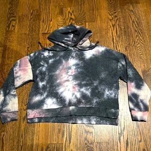 NWT Hippie Rose Black Olive Tie Dye Hoodie Size M